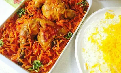 خورش هویج با مرغ غذای خوش عطر تبریزی/ رنگ و لعابی داره که هیچوقت هیج جا ندیدی