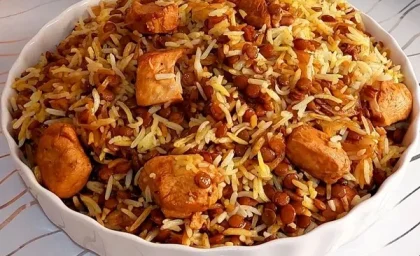 طرز تهیه عدس پلوی گلستانی، یک عدس پلوی متفاوت و خوشمزه