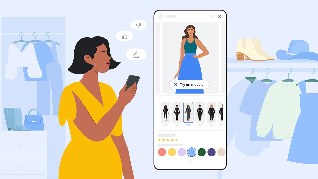 Google Shopping لباس‌ها را به ابزار آزمایشی مجازی اضافه می‌کند