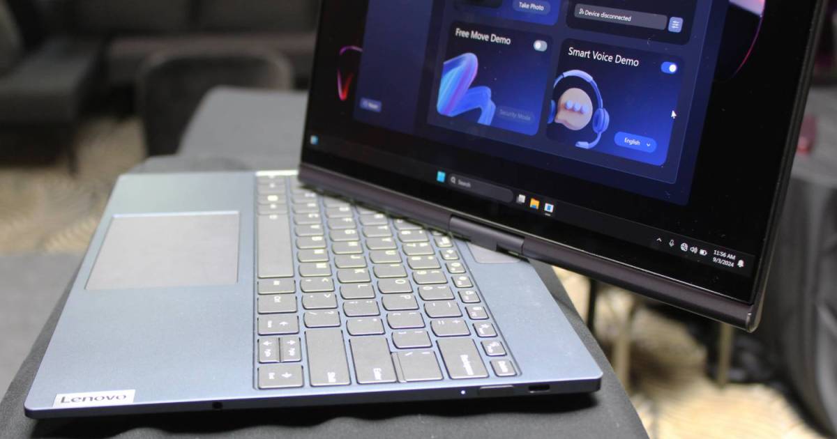 رایانه شخصی Lenovo Auto Twist با صدا باز می شود و خود را منحرف می کند