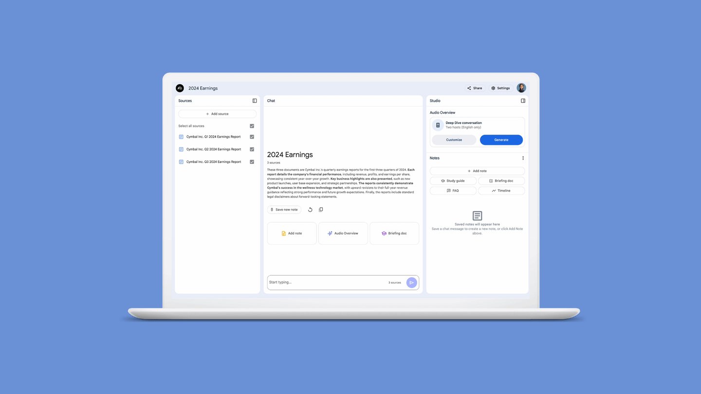 NotebookLM، عوامل هوش مصنوعی و جستجوی داخلی