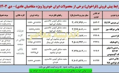 ​ثبت نام ایران خودرو امروز 17 دی 1403 / لینک ثبت نام ایران خودرو+ جزئیات