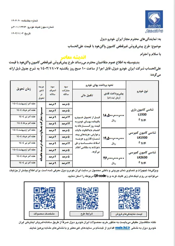جزئیات پیش‌فروش استثنایی ایران‌خودرو در بهمن | بدون قرعه‌کشی و با جدول قیمت و زمان تحویل