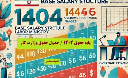پایه حقوق 1404| جدول حقوق وزارت کار+ میزان حقوق اضافه کاری و ساعات قانونی کار هر کارگر