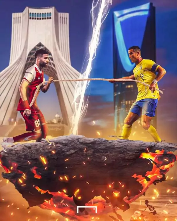 بازیکن پرسپولیس برروی پوستر متفاوت و جدید النصر/پوستر متفاوت النصر برای مواجهه با پرسپولیس