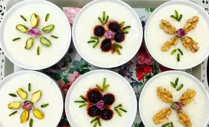 طرز تهیه فرنی اصفهانی ساده و فوری