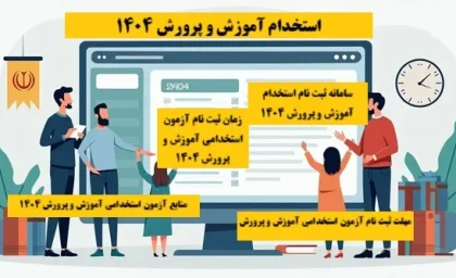 سامانه ثبت نام استخدام آموزش و پرورش ۱۴۰۴| زمان ثبت نام آزمون استخدامی آموزش و پرورش ۱۴۰۴/ مهلت ثبت نام آزمون استخدامی آموزش و پرورش + منابع آزمون استخدامی آموزش و پرورش ۱۴۰۴