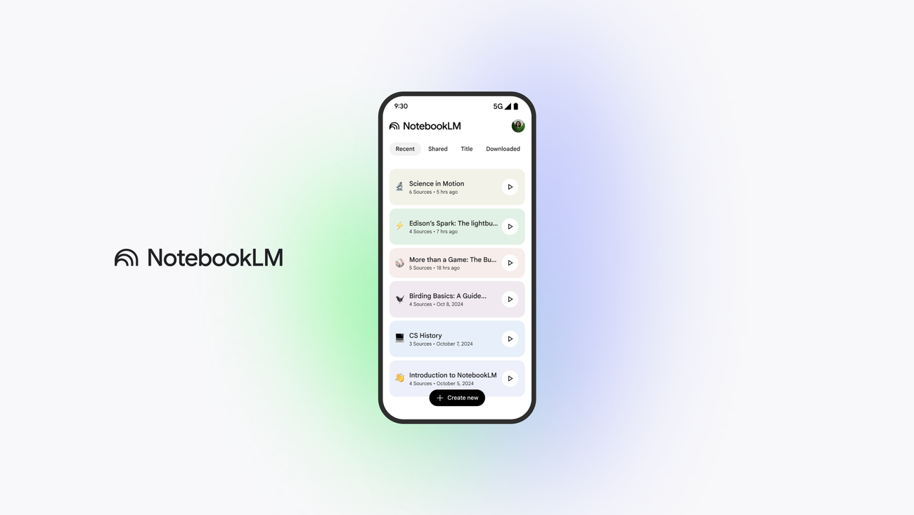 Google برنامه رسمی Notebooklm را راه اندازی می کند