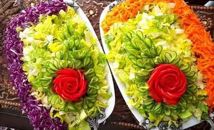 بهترین ایده تزیین سالاد مجلسی + فیلم