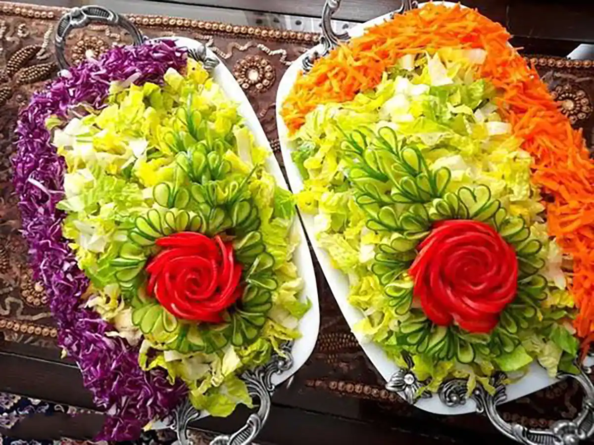بهترین ایده تزیین سالاد مجلسی + فیلم