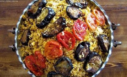 روش تهیه بادمجان پلو قزوینی