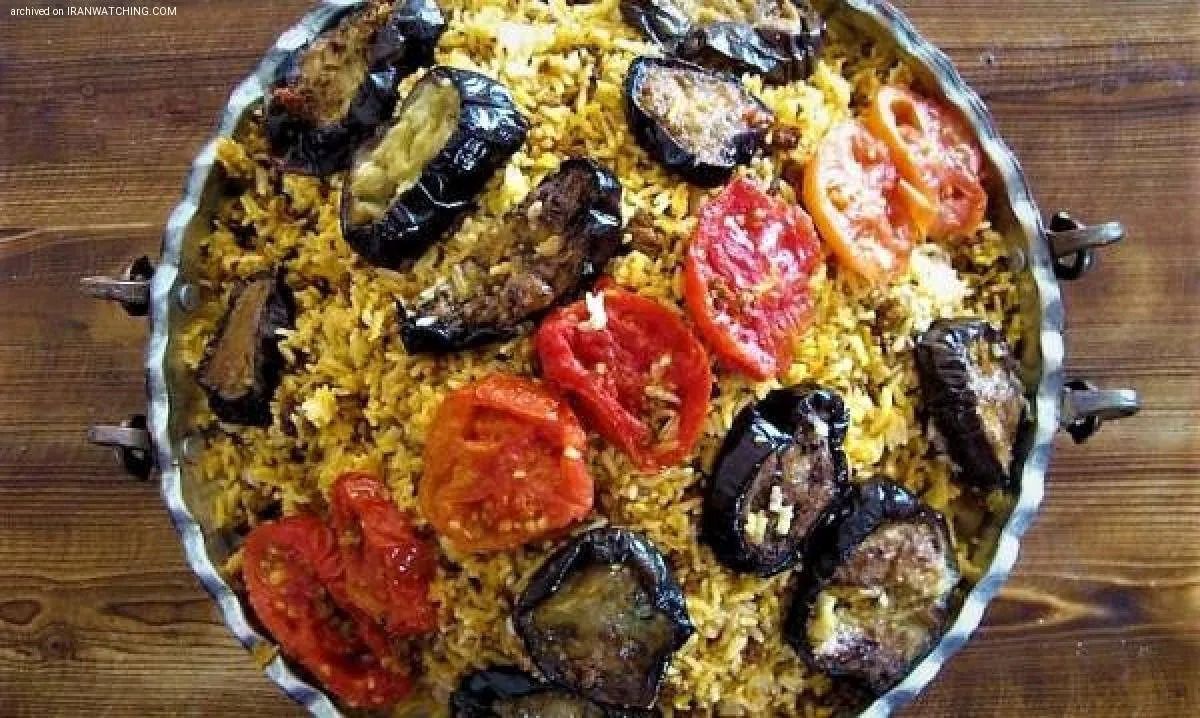 روش تهیه بادمجان پلو قزوینی