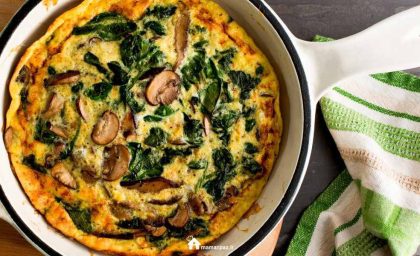 طرز تهیه املت قارچ و اسفناج سالم و فوری + فیلم