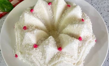 طرز تهیه دسر نارگیلی مجلسی + فیلم