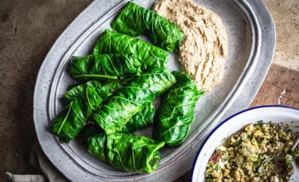 طرز تهیه دلمه اسفناج سالم و فوری + فیلم