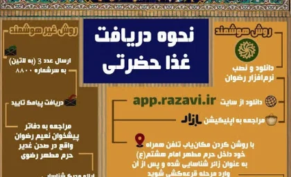 ثبت نام غذای حرم امام رضا علیه السلام + آموزش کامل رزرو غذای حرم امام رضا با کد ملی از نسیم رضوان / جدول زمانبندی و نکات کلیدی در ثبت نام غذای حرم امام رضا