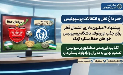 خبر داغ نقل و انتقالات پرسپولیس | پیشنهاد ۴ میلیون دلاری الشمال قطر برای جذب اورونوف؛ باشگاه پرسپولیس خواهان حفظ ستاره ازبک / تکذیب غیررسمی سخنگوی پرسپولیس؛ تصمیم نهایی به مدیران و اراده اورونوف بستگی دارد
