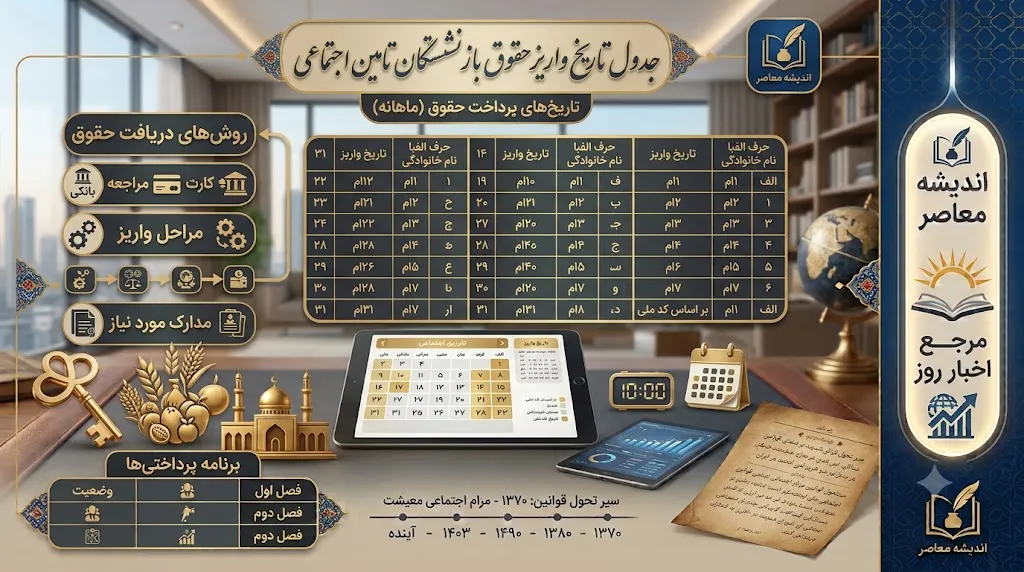 جدول تاریخ واریز حقوق بازنشستگان تامین اجتماعی تیر ۱۴۰۵ | زمان دقیق پرداخت حقوق و آخرین جزئیات واریز مستمری