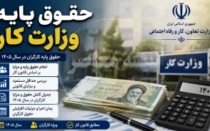 حقوق پایه وزارت کار 1405 | حقوق پایه وزارت کار چقدر است؟ | جدول کامل حداقل دستمزد، مزایا و دریافتی کارگران