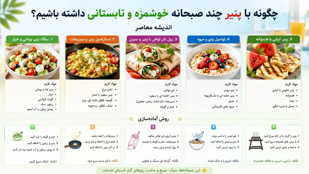 صبحانه تابستانی با پنیر؛ 4 ترکیب خوشمزه و سالم که باید امتحان کنید