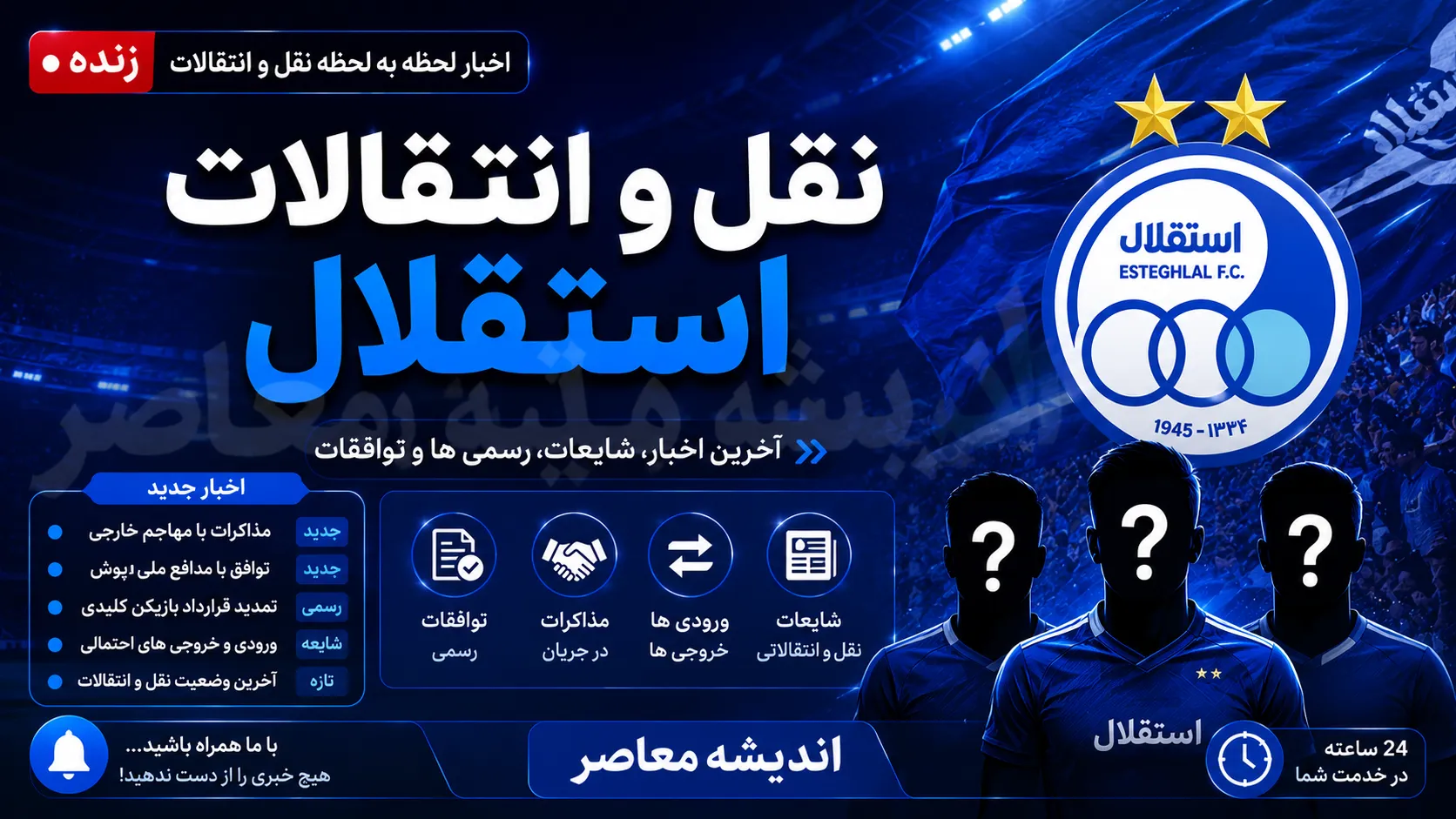 اخبار فوری نقل و انتقالات استقلال | استقلال دروازه‌ بان جدید خود را معرفی کرد؛ محمد خلیفه با عقد قراردادی رسماً آبی‌پوش شد / بمب نقل‌وانتقالات استقلال؛ خلیفه پس از درخشش در آلومینیوم به جمع آبی‌ها پیوست و رقابت با حسینی و رضایی را کلید زد