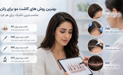 بهترین روش های کاشت مو برای زنان؛ مناسب‌ترین تکنیک برای هر فرد