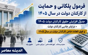 فرمول پلکانی و حمایت از کارکنان دولت در سال ۱۴۰۵ / جدول افزایش حقوق کارکنان دولت ۱۴۰۵ + مزایای جانبی کارکنان دولت و فوق العاده خاص کارکنان دولت در سال 1405