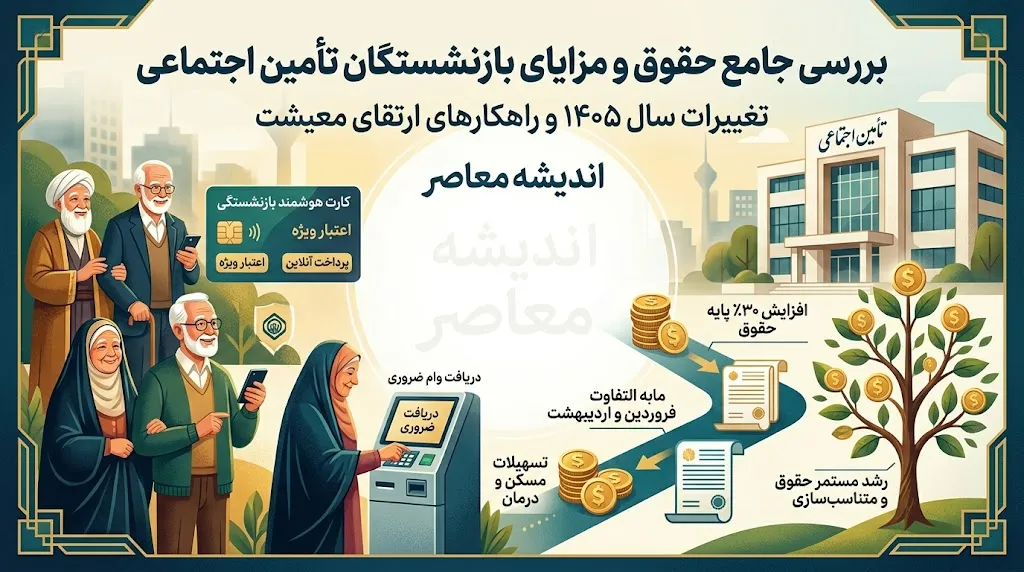 حقوق بازنشستگان تامین اجتماعی ۱۴۰۵ | آخرین خبر از افزایش حقوق، متناسب سازی، معوقات و زمان واریز مستمری بازنشستگان