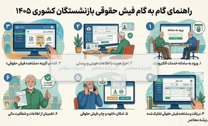 راهنمای گام به گام فیش حقوقی بازنشستگان کشوری ۱۴۰۵ | ورود به سامانه، دریافت فیش با کد ملی و مشاهده جزئیات حقوق