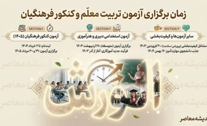 زمان برگزاری آزمون تربیت معلم ۱۴۰۵ اعلام شد | تاریخ کنکور فرهنگیان، زمان دریافت کارت و جزئیات آزمون