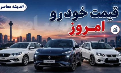 قیمت خودرو امروز یکشنبه ۲۲ شهریور ۱۴۰۵ | بازار خودرو در مدار نوسان قرار گرفت؛ کاهش قیمت محصولات ایران خودرو در مقابل افزایش قیمت محصولات سایپا / دنا پلاس اتوماتیک ۳ میلیارد و ۳۸۵ میلیون تومان و تارا اتوماتیک توربو ۳ میلیارد و ۶۶۸ میلیون تومان معامله شدند / ساینا S با جهش ۶۴ میلیون تومانی به یک میلیارد و ۴۷۰ میلیون تومان رسید