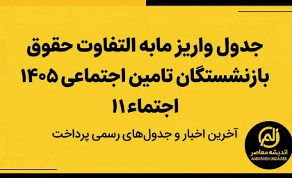 جدول واریز مابه‌التفاوت حقوق بازنشستگان تأمین اجتماعی ۱۴۰۵؛ آخرین وضعیت پرداخت معوقات فروردین و اردیبهشت