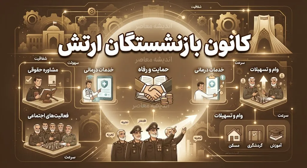 کانون بازنشستگان ارتش آجا | آدرس سامانه، خدمات غیرحضوری و آخرین اخبار بازنشستگان ارتش